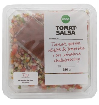 Tomatsalsa gurka paprika chili